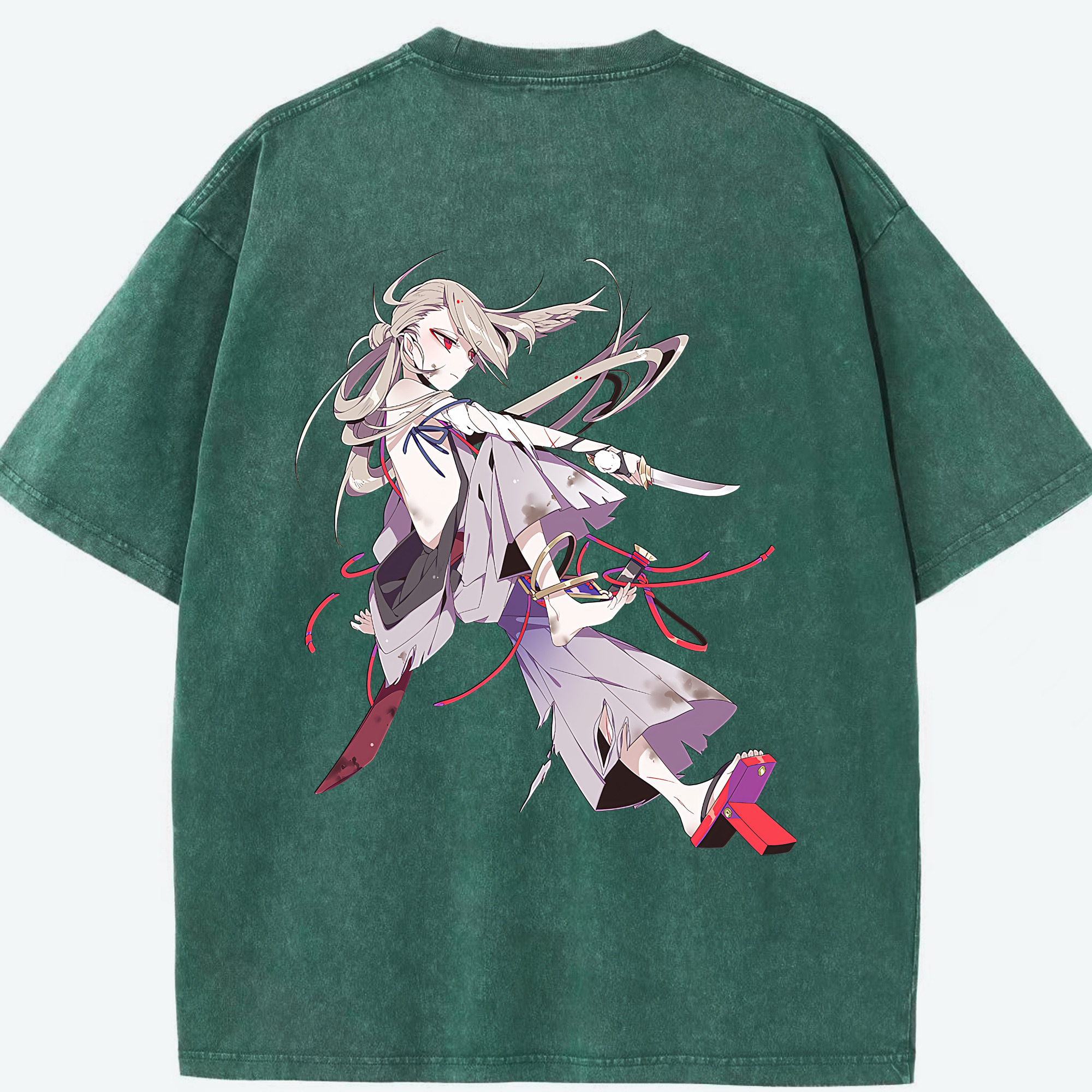 （画像用） 刀剣乱舞 Touken Ranbu 綿100% ヴィンテージ風 半袖Tシャツ（背面プリント）